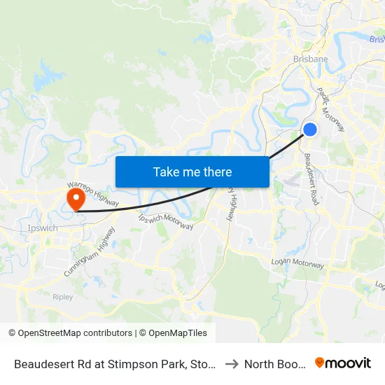 Beaudesert Rd at Stimpson Park, Stop 29 to North Booval map