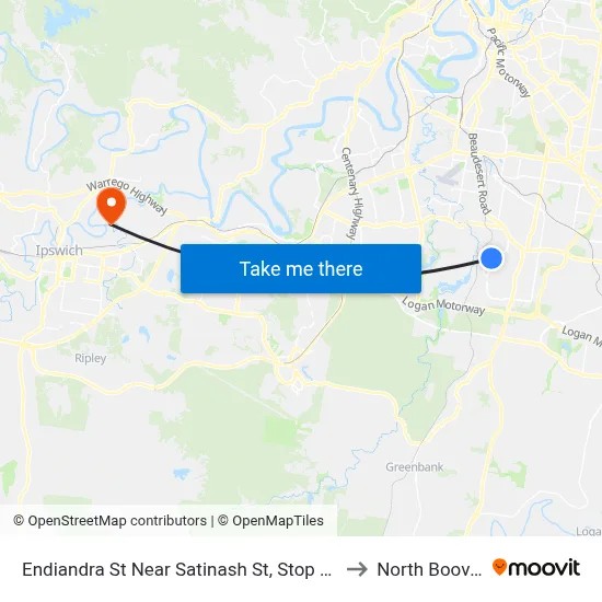 Endiandra St Near Satinash St, Stop 87 to North Booval map
