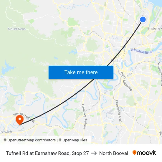 Tufnell Rd at Earnshaw Road, Stop 27 to North Booval map