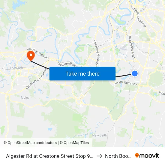 Algester Rd at Crestone Street Stop 90/89 to North Booval map