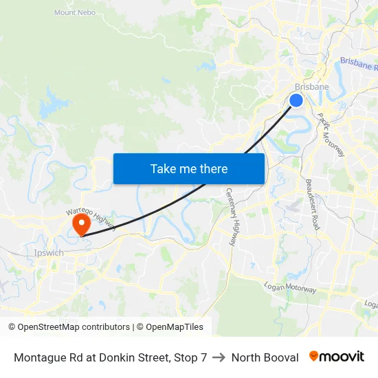 Montague Rd at Donkin Street, Stop 7 to North Booval map