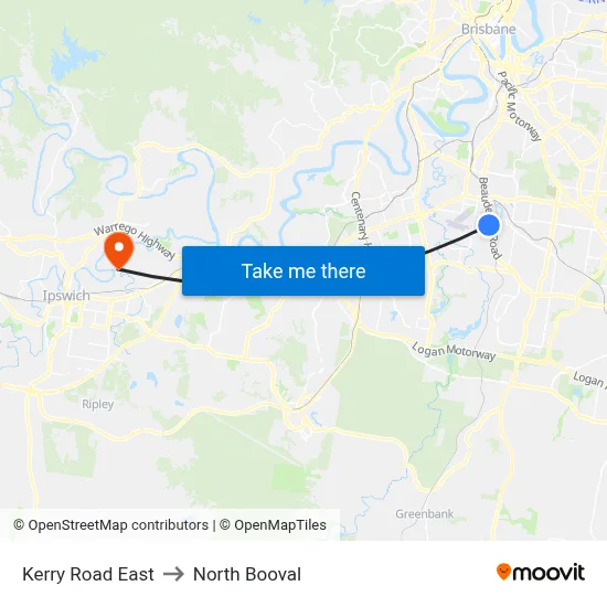 Kerry Road East to North Booval map