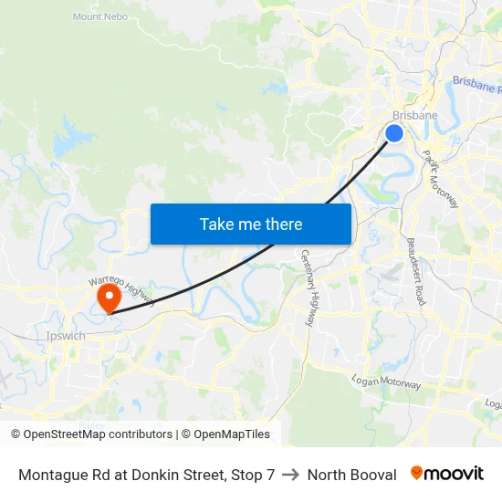Montague Rd at Donkin Street, Stop 7 to North Booval map