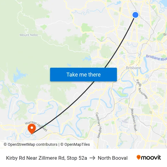 Kirby Rd Near Zillmere Rd, Stop 52a to North Booval map