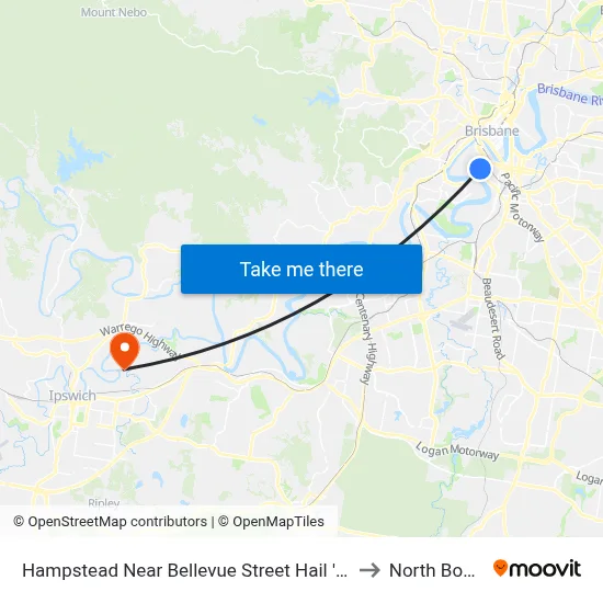 Hampstead Near Bellevue Street Hail 'N' Ride to North Booval map