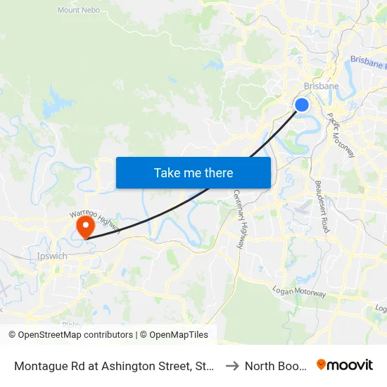Montague Rd at Ashington Street, Stop 9 to North Booval map