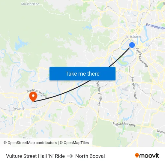 Vulture Street Hail 'N' Ride to North Booval map