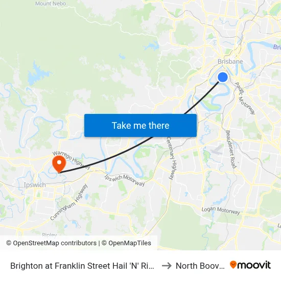 Brighton at Franklin Street Hail 'N' Ride to North Booval map