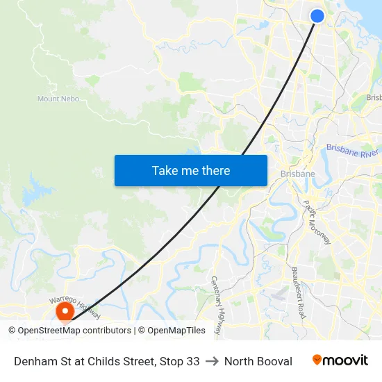 Denham St at Childs Street, Stop 33 to North Booval map