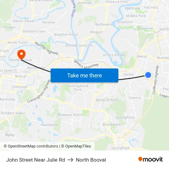 John Street Near Julie Rd to North Booval map