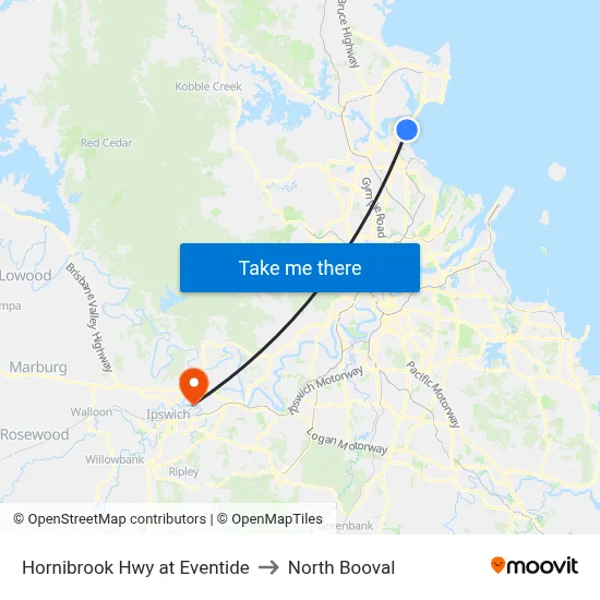 Hornibrook Hwy at Eventide to North Booval map