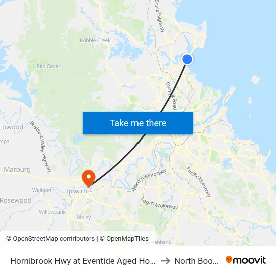 Hornibrook Hwy at Eventide Aged Home to North Booval map