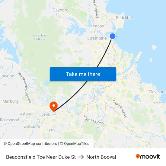 Beaconsfield Tce Near Duke St to North Booval map