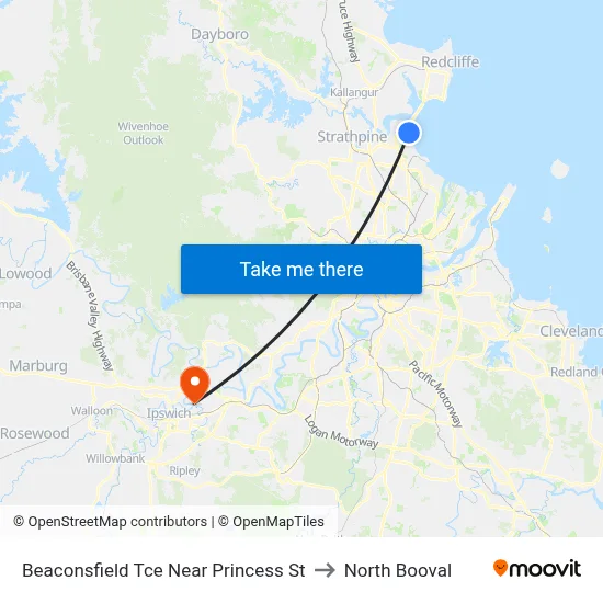 Beaconsfield Tce Near Princess St to North Booval map