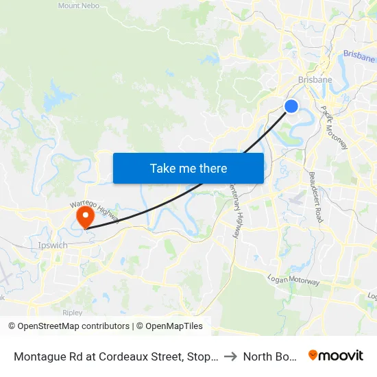 Montague Rd at Cordeaux Street, Stop 30/14 to North Booval map