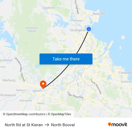 North Rd at St Kieran to North Booval map