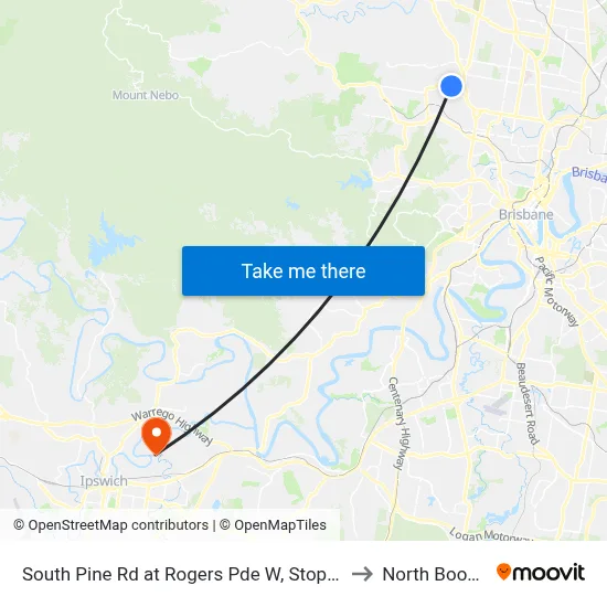 South Pine Rd at Rogers Pde W, Stop 44 to North Booval map
