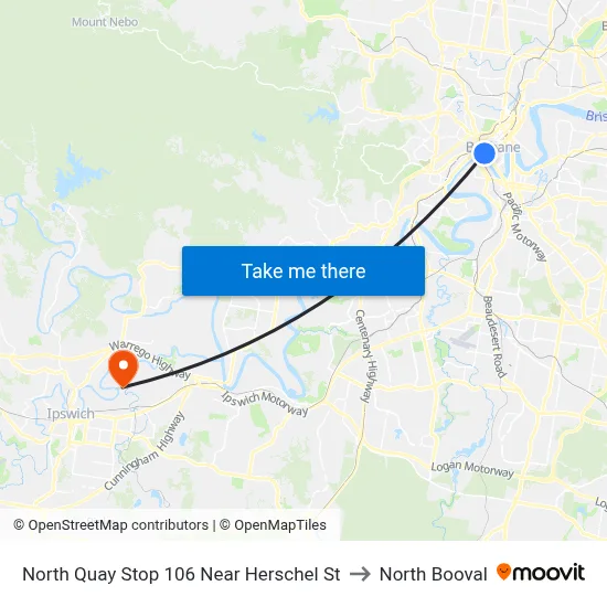 North Quay Stop 106 Near Herschel St to North Booval map