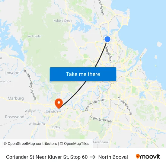 Coriander St Near Kluver St, Stop 60 to North Booval map