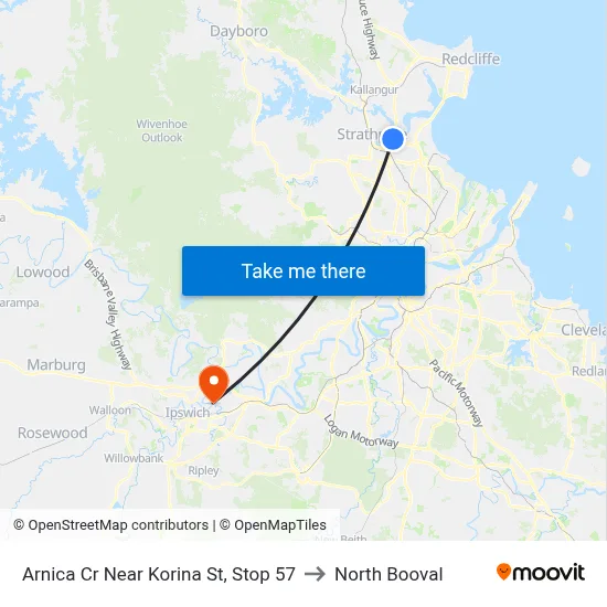 Arnica Cr Near Korina St, Stop 57 to North Booval map