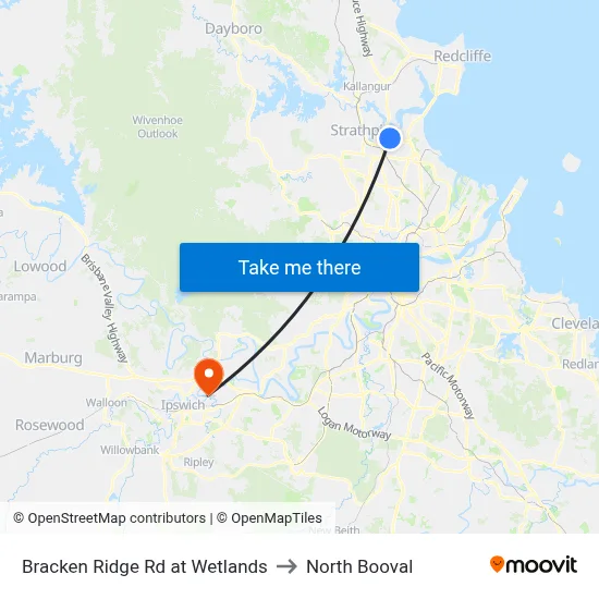 Bracken Ridge Rd at Wetlands to North Booval map