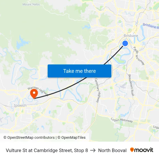 Vulture St at Cambridge Street, Stop 8 to North Booval map