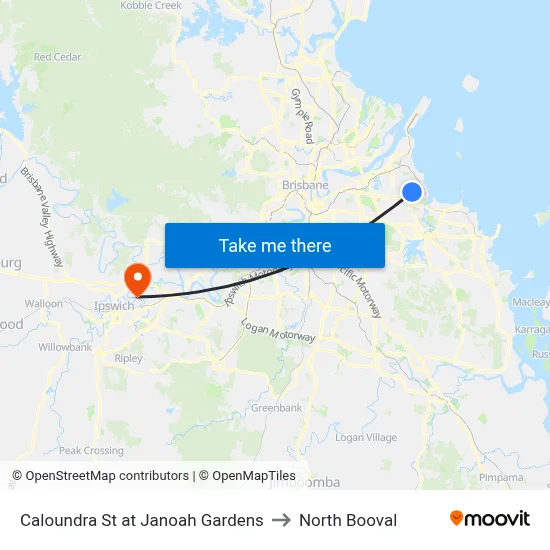 Caloundra St at Janoah Gardens to North Booval map