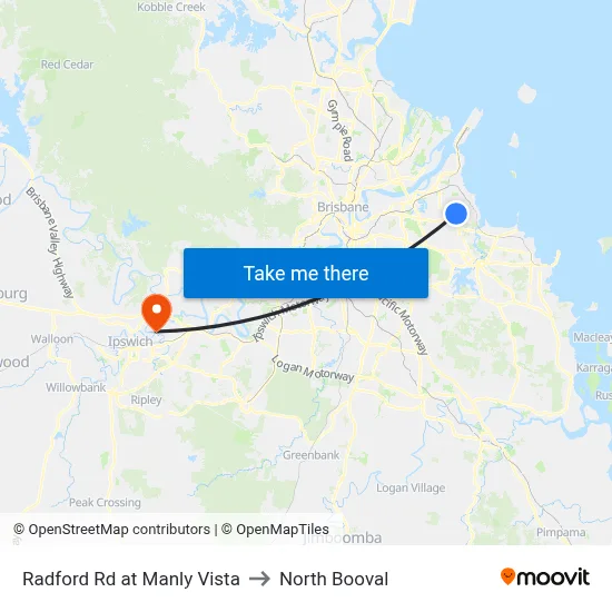 Radford Rd at Manly Vista to North Booval map