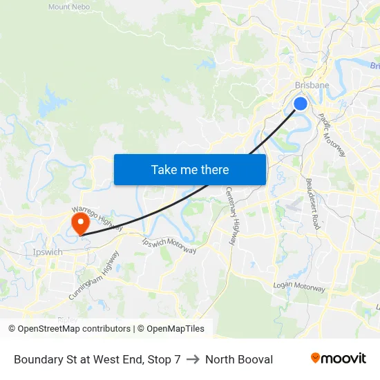 Boundary St at West End, Stop 7 to North Booval map