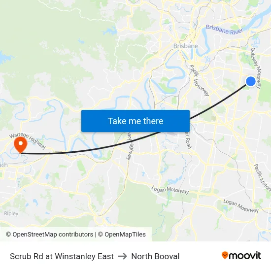 Scrub Rd at Winstanley East to North Booval map