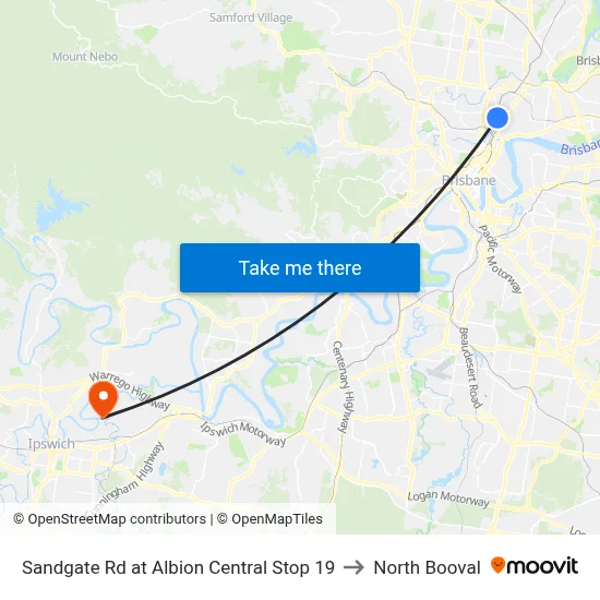 Sandgate Rd at Albion Central Stop 19 to North Booval map