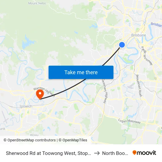 Sherwood Rd at Toowong West, Stop 22 to North Booval map