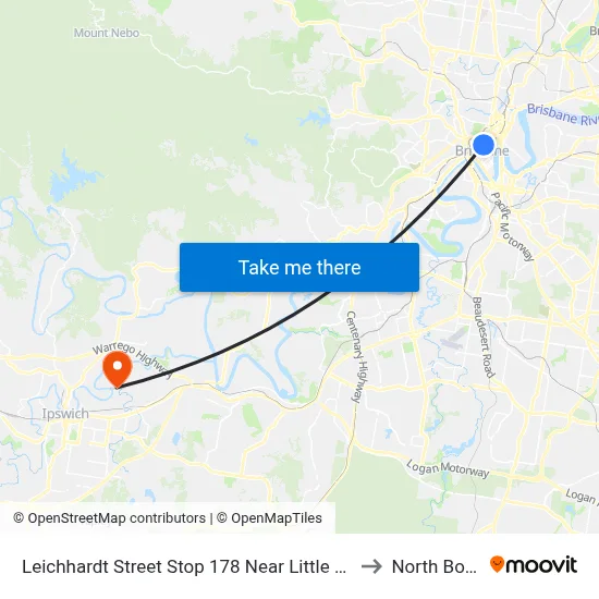 Leichhardt Street Stop 178 Near Little Edward St to North Booval map