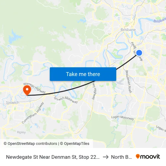 Newdegate St Near Denman St, Stop 22 - Temp Closure to North Booval map