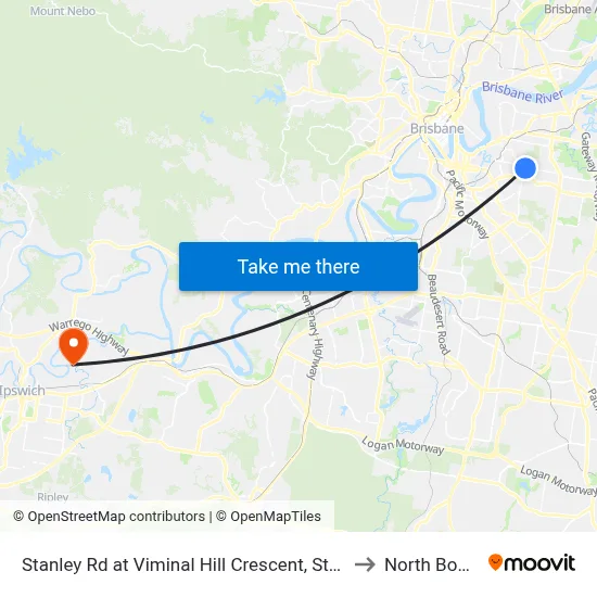 Stanley Rd at Viminal Hill Crescent, Stop 35a to North Booval map
