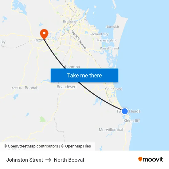 Johnston Street to North Booval map
