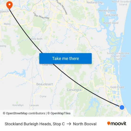 Stockland Burleigh Heads, Stop C to North Booval map