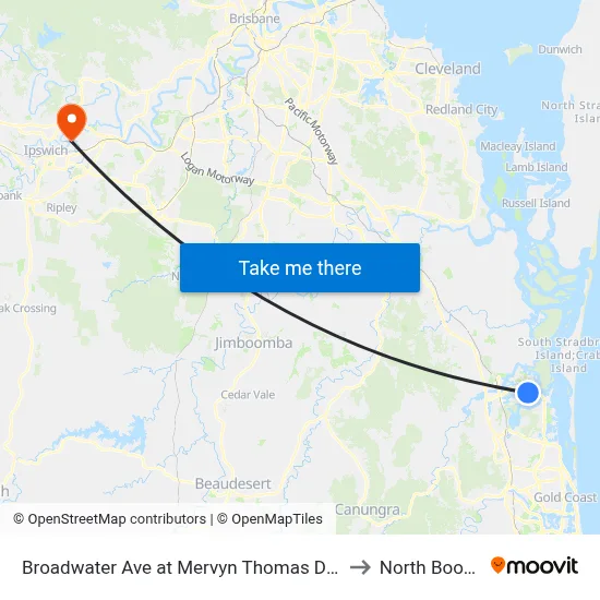 Broadwater Ave at Mervyn Thomas Drive to North Booval map