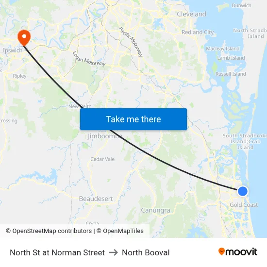 North St at Norman Street to North Booval map