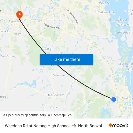 Weedons Rd at Nerang High School to North Booval map