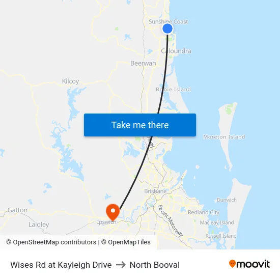 Wises Rd at Kayleigh Drive to North Booval map
