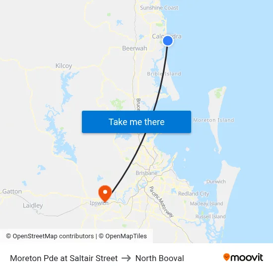 Moreton Pde at Saltair Street to North Booval map