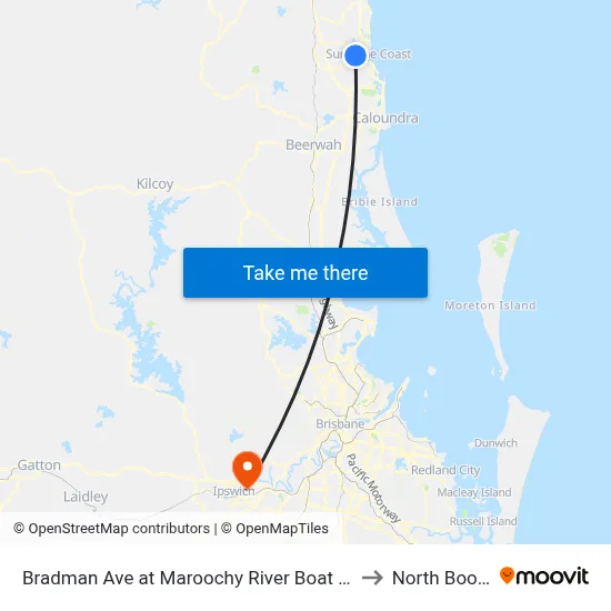 Bradman Ave at Maroochy River Boat Ramp to North Booval map