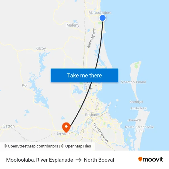 Mooloolaba, River Esplanade to North Booval map