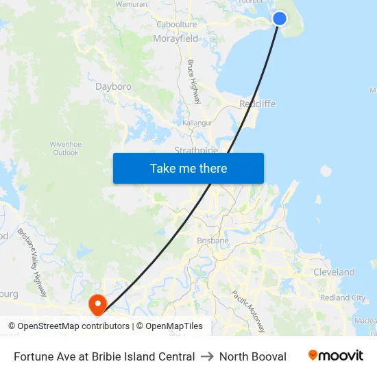 Fortune Ave at Bribie Island Central to North Booval map