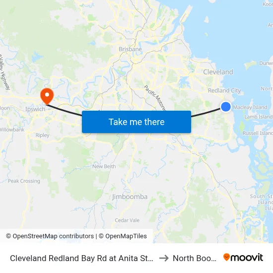 Cleveland Redland Bay Rd at Anita Street to North Booval map