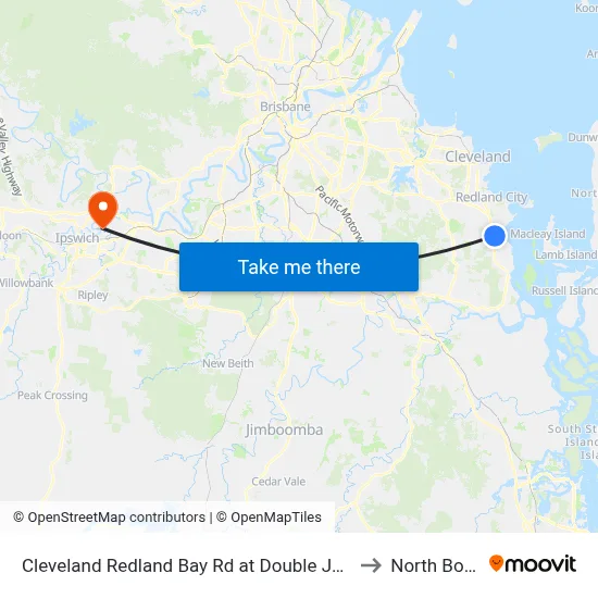 Cleveland Redland Bay Rd at Double Jump Road to North Booval map