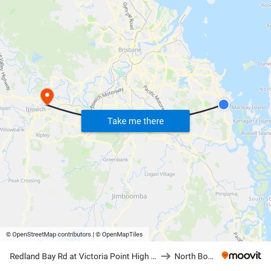 Redland Bay Rd at Victoria Point High School to North Booval map