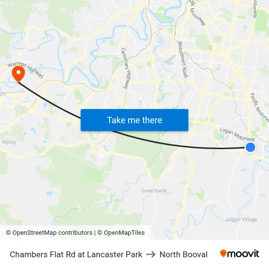 Chambers Flat Rd at Lancaster Park to North Booval map