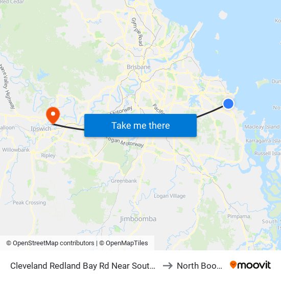 Cleveland Redland Bay Rd Near South St to North Booval map